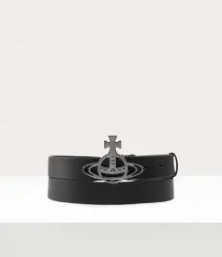 Line Orb Buckle Belt/gunmetal