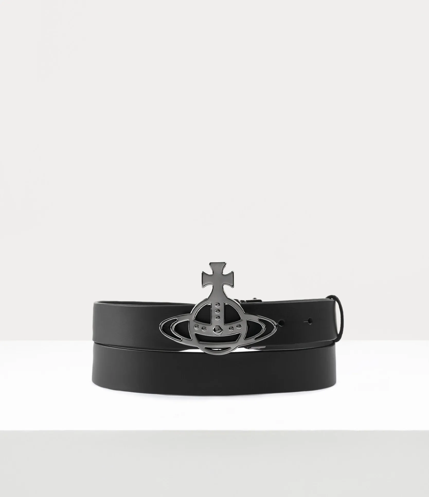 Line Orb Buckle Belt/gunmetal