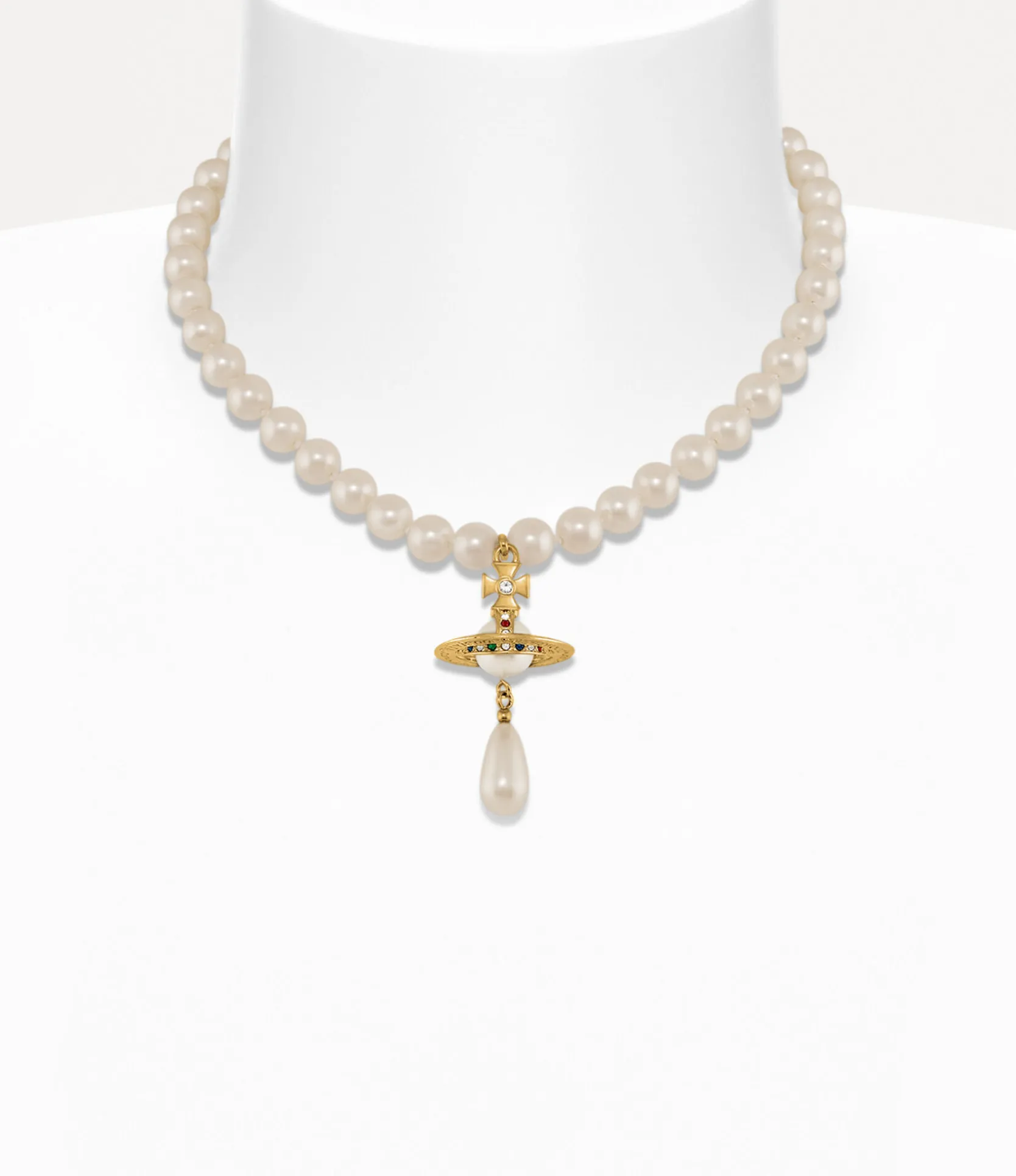 One Row Pearl Drop Choker