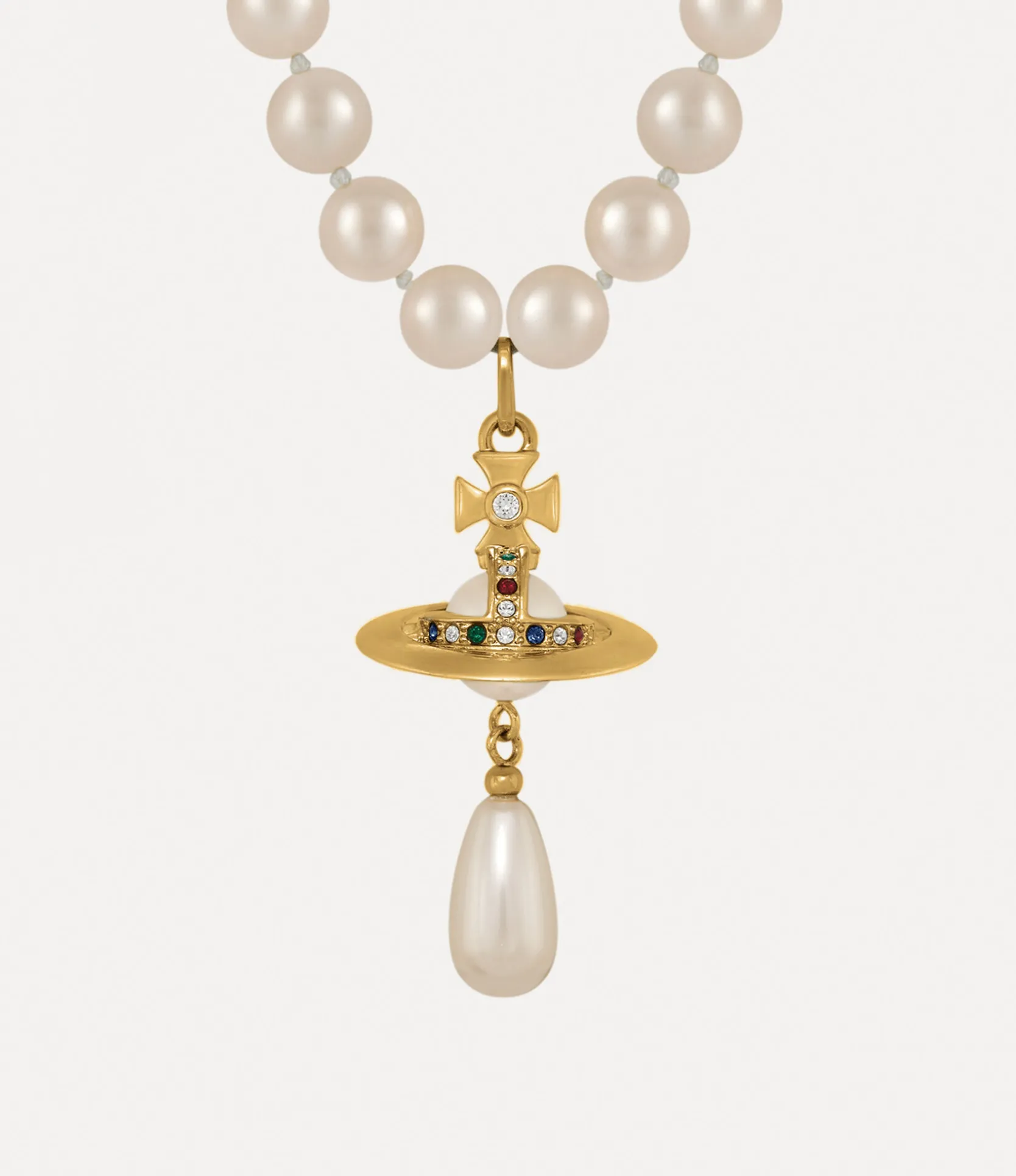 One Row Pearl Drop Choker