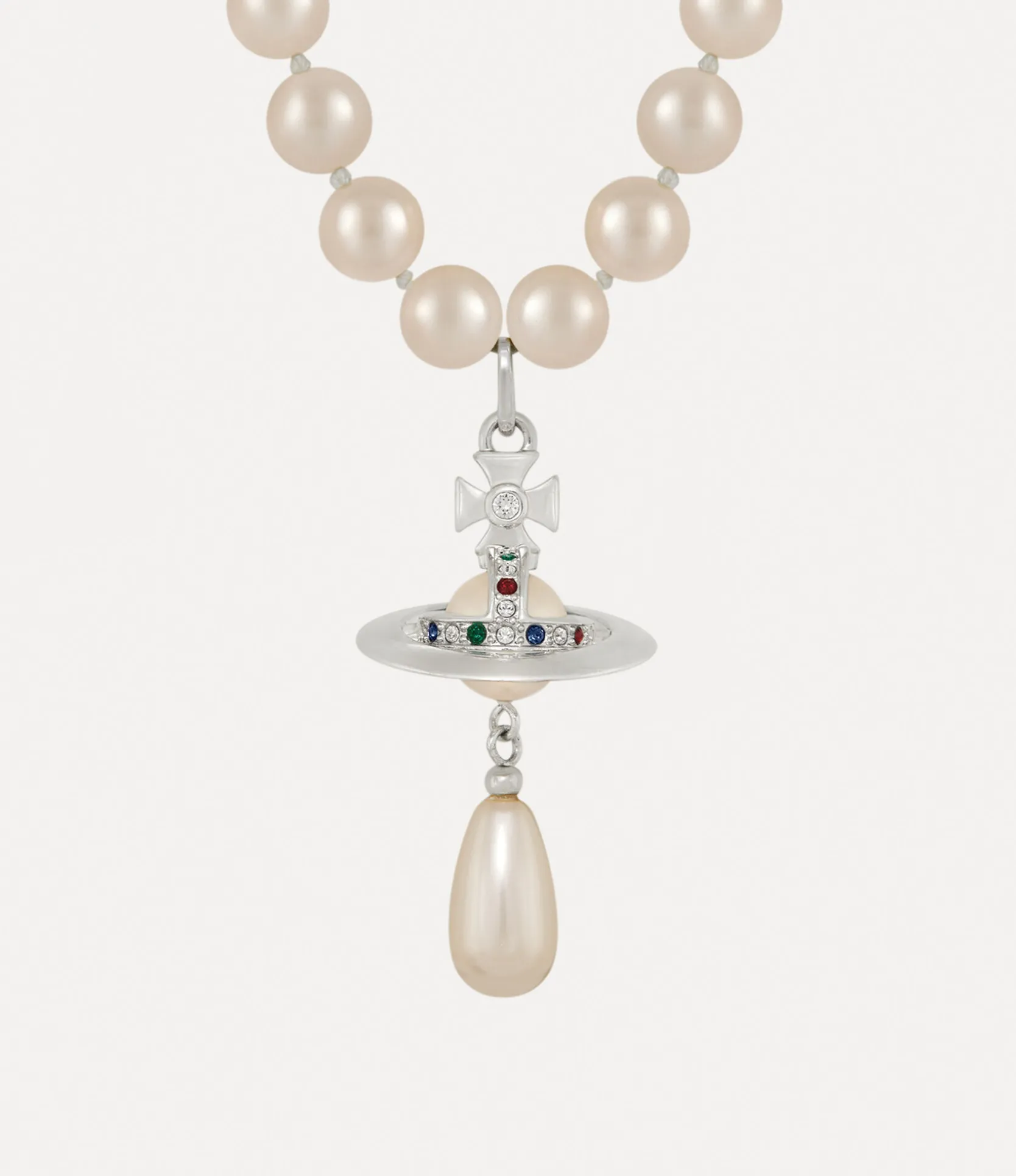 One Row Pearl Drop Choker