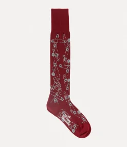 Safety Pin High Sock