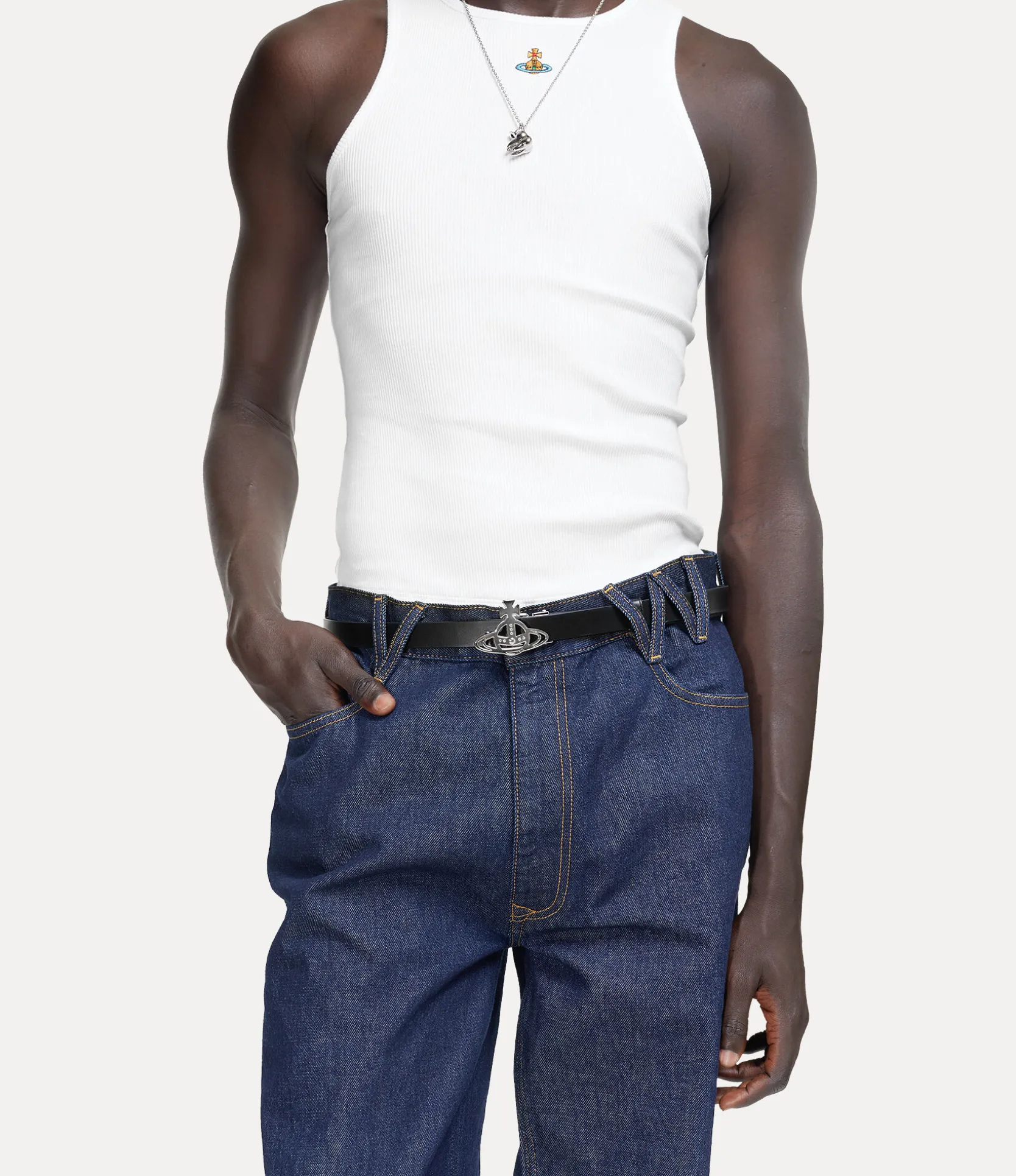 Small Line Orb Buckle Belt