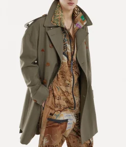 Stripped Trench Coat